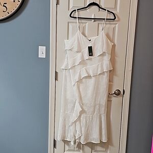White Midi Sundress Office Wear Business Casual Meeting Dress
